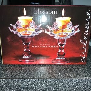 Two Piece Rose Candleholders